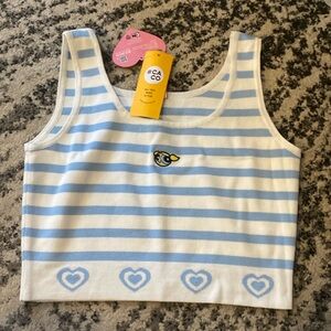 Caco x Powerpuff Girls Blue Striped Tank Top size M